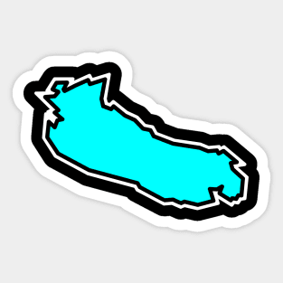 Gabriola Island in a Cool Turquoise Blue Colour - Simple Silhouette - Gabriola Island Sticker